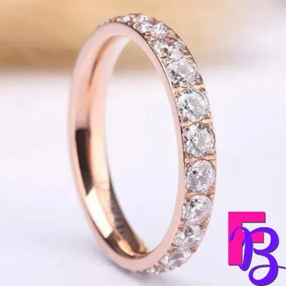 *NEW!* 3MM Rose, Yellow or White Gold Anniversary/Eternity Band - Picture 2 of 14